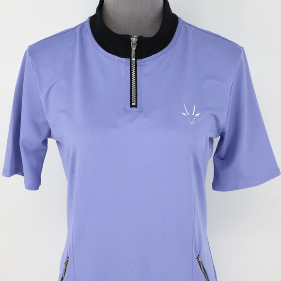 Roaming Dhabi Golf Dress Womens Medium Lavender Stretch Knit Quarter Zip Pockets - Picture 12 of 16